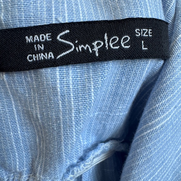 Simple Light Blue Ruffle Mini Dress - Picture 4 of 5